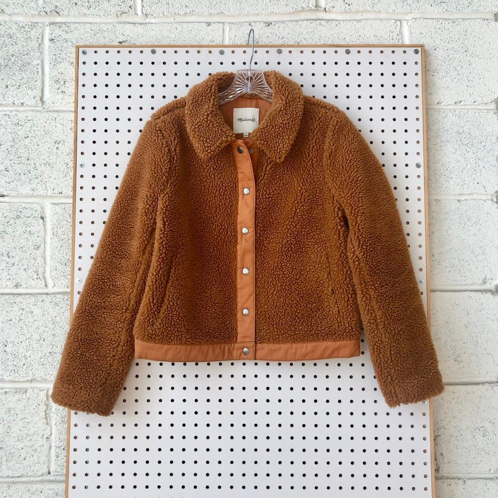 madewell orange portland sherpa jacket